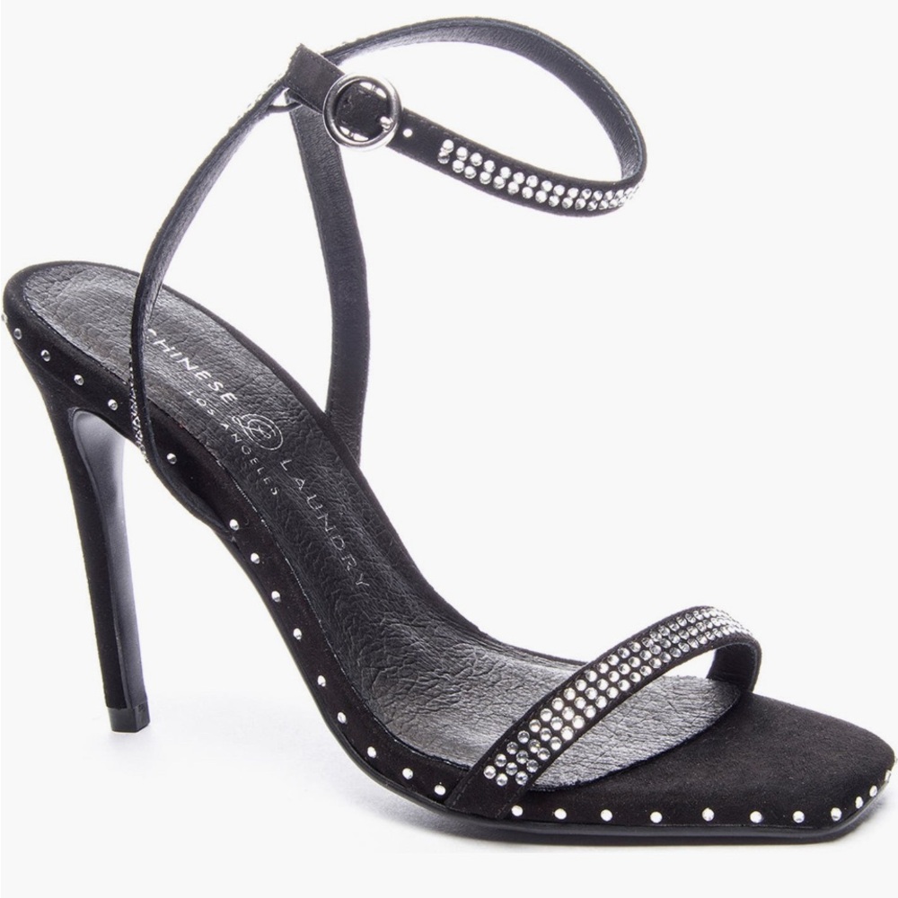 Chinese Laundry Women's Black Rhinestone Heels. NWT